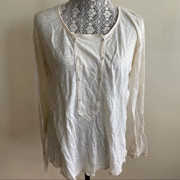 Aritzia Tops - Aritzia Wilfred 100% Linen White Shirt Small